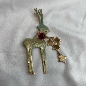 90’s Christmas Reindeer With Stars Pendant